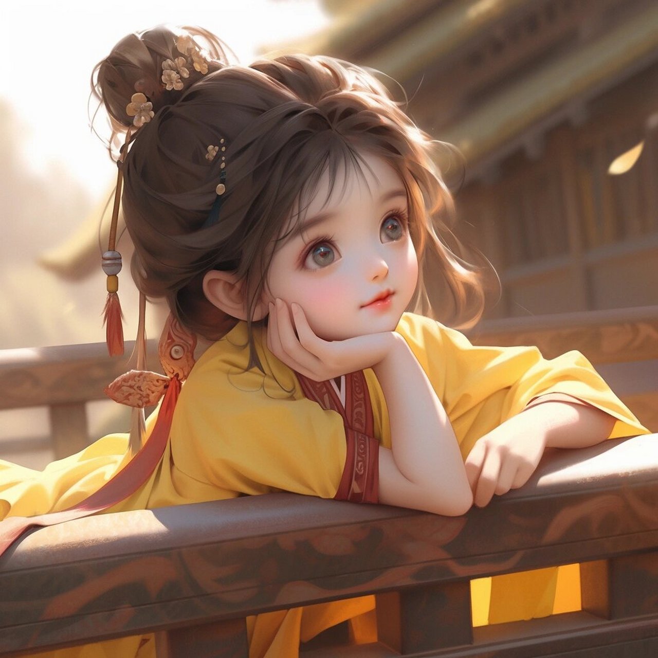 可爱古风汉服q版头像绘画来咯!