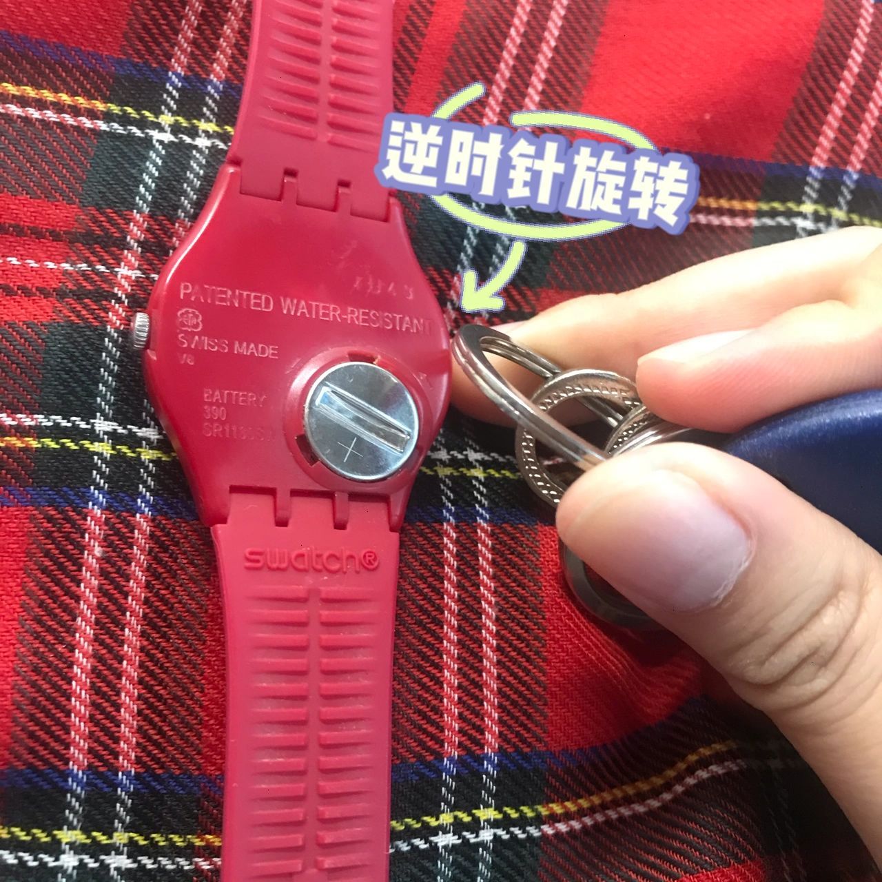 swatch 6015自己也能换电池91 我的swatch 用了4年终于没电了