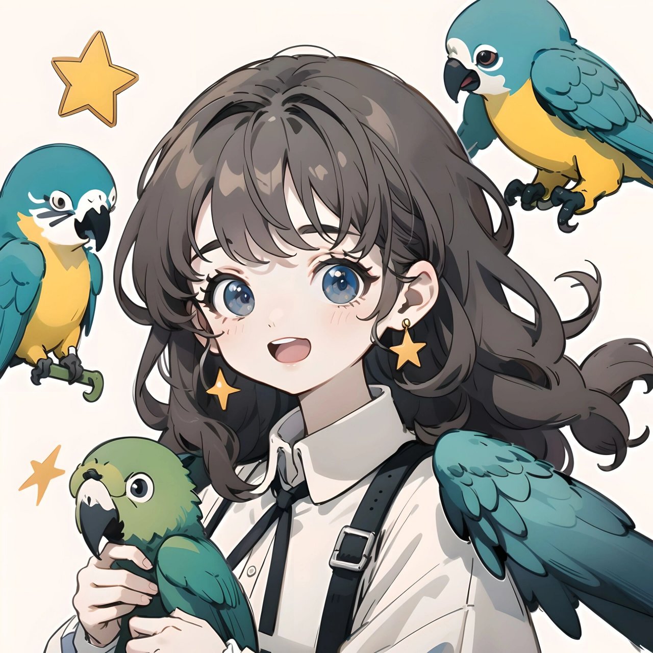 鹦鹉女孩|和鹦鹉在一起也太快乐啦00