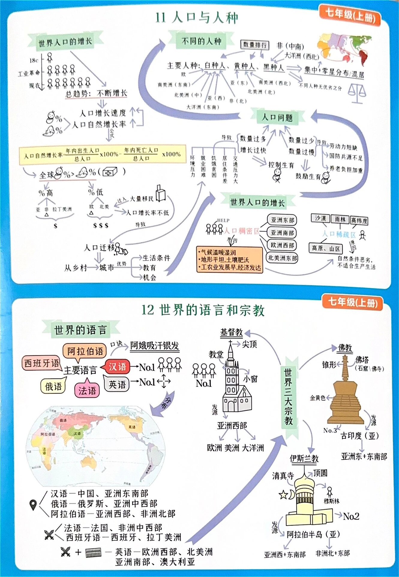 七上全部地理思维导图图片