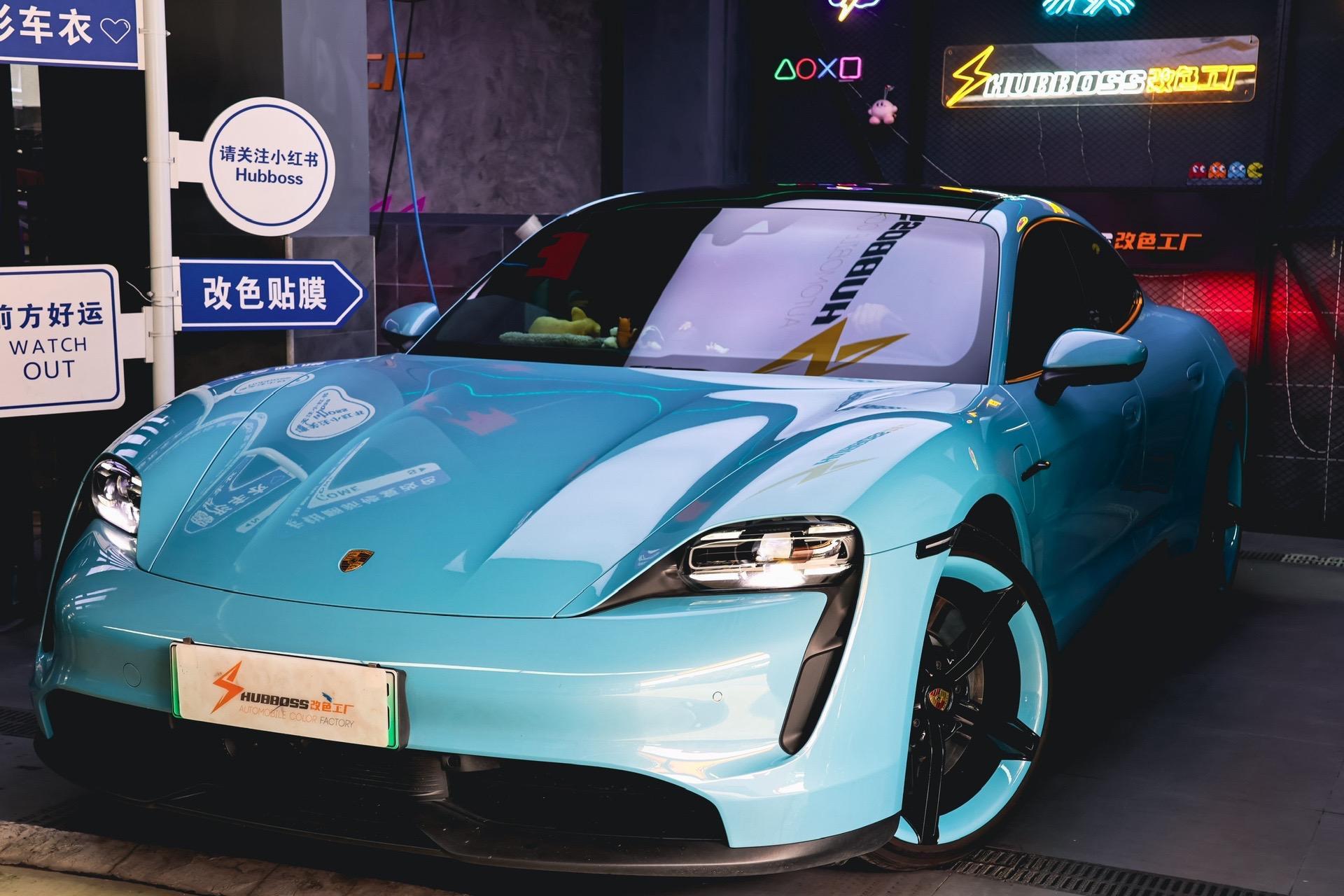 保时捷taycan轮毂改色双拼.