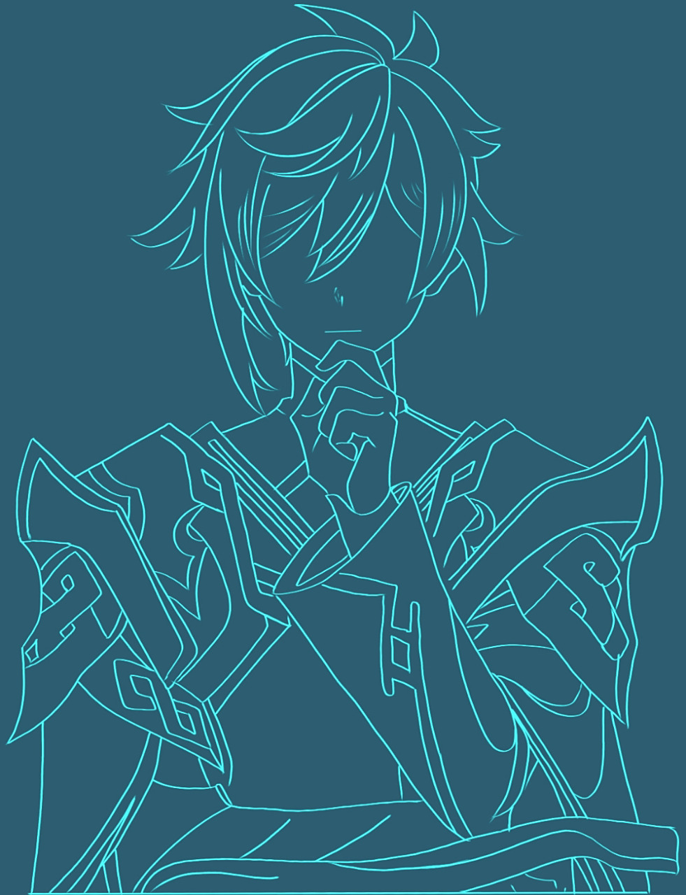 钟离掐丝线稿 好多宝子问的线稿  自取