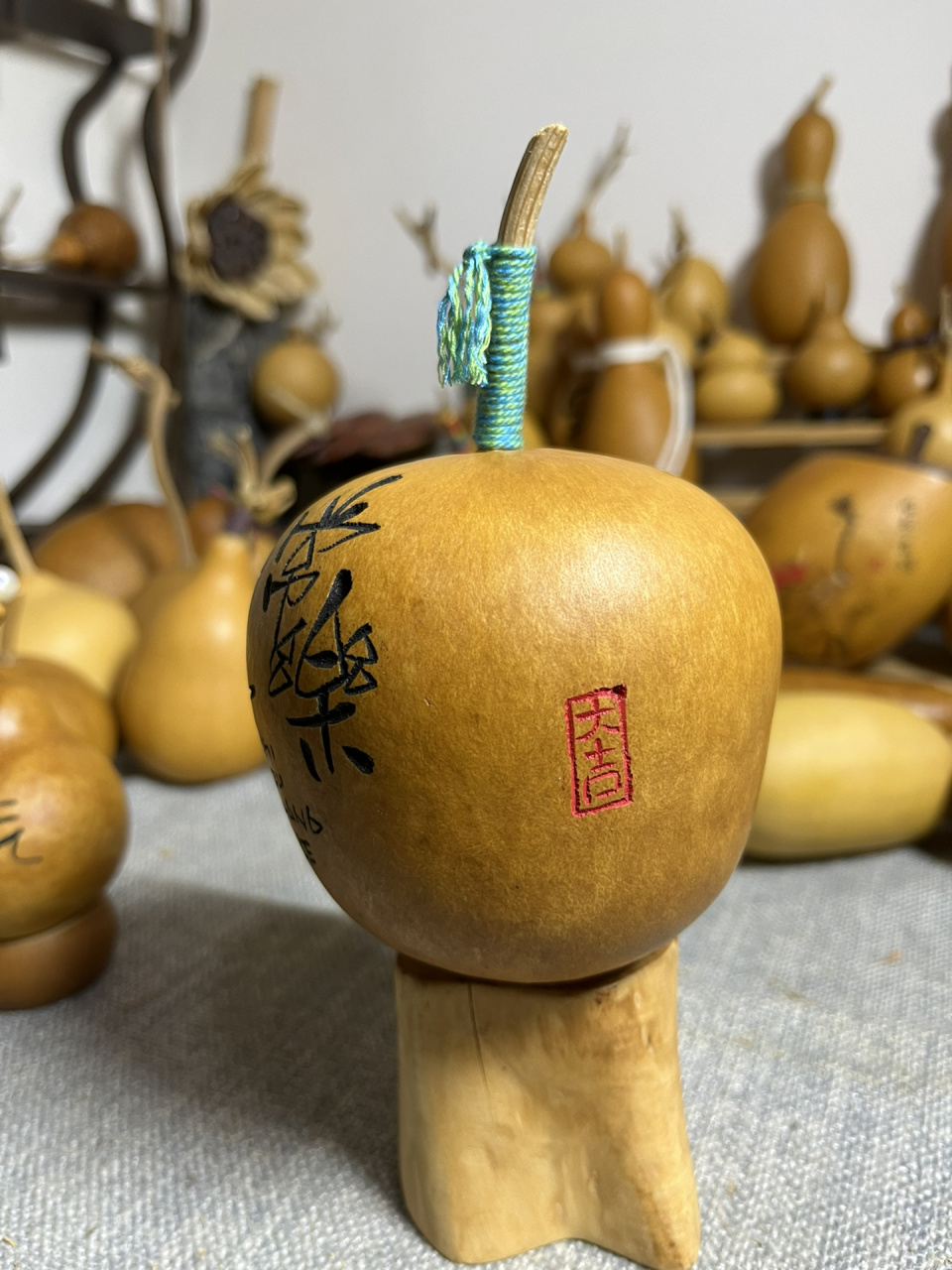 墨刻葫芦知足常乐