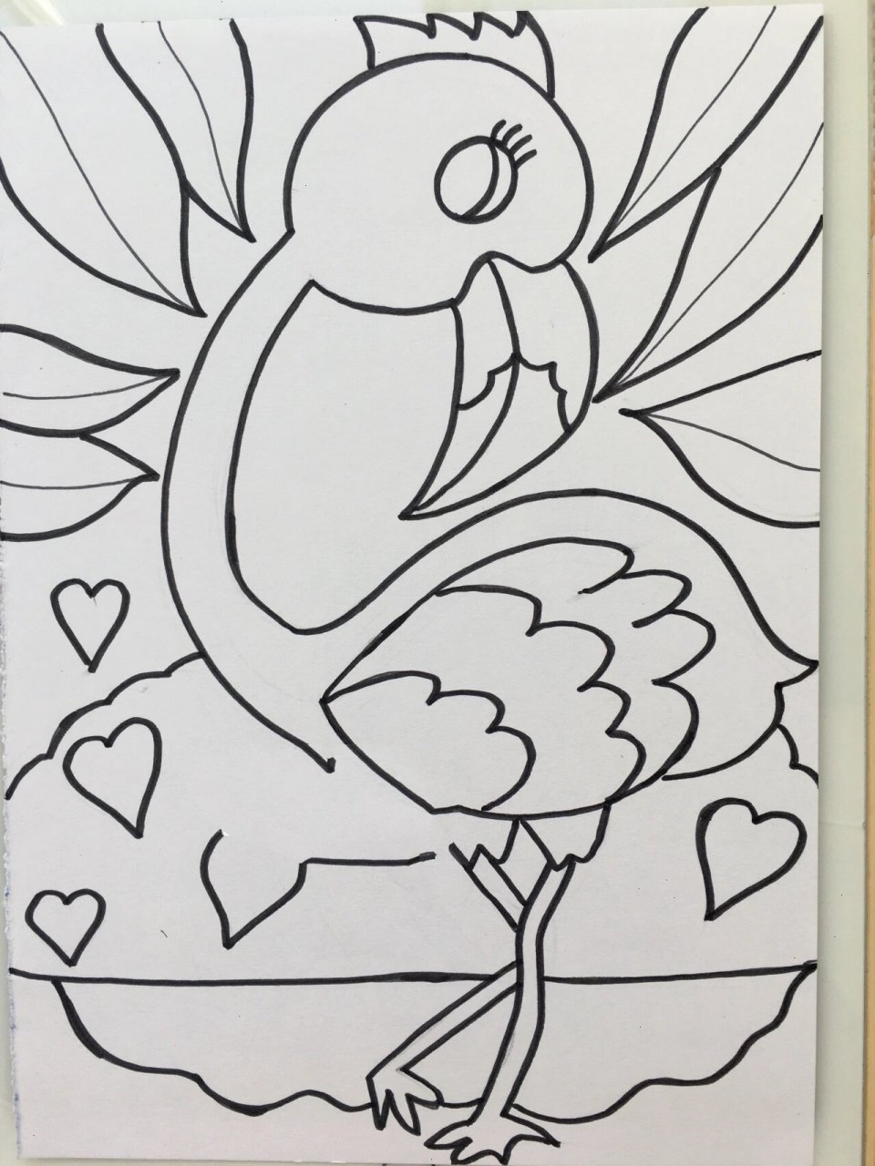 儿童简笔画-116.火烈鸟 夏日滤镜