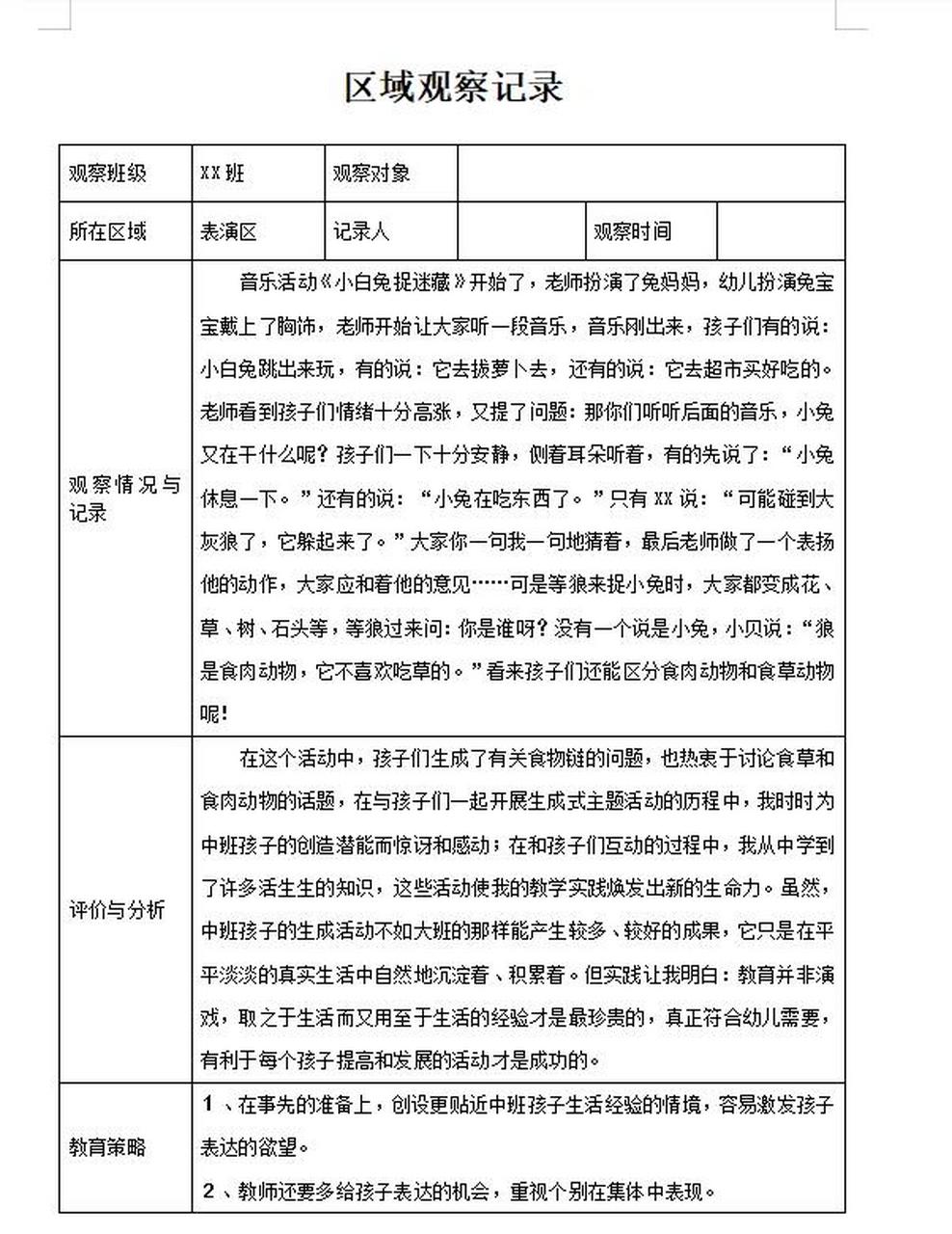 小班角色游戏观察与分析(小班角色游戏观察与分析记录)