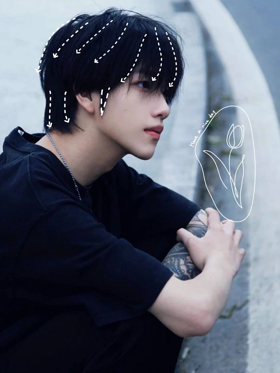 男生酷感日系狼尾鲻鱼头99 酷酷男神!