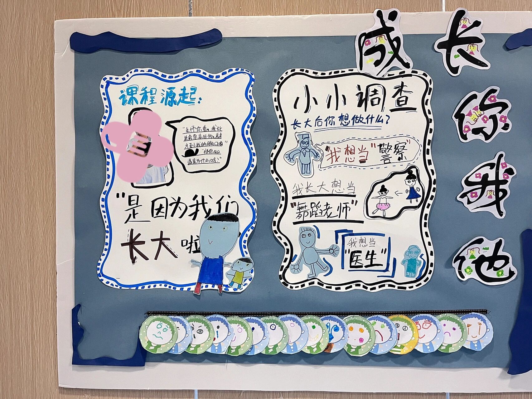 幼儿园大班主题墙《成长你我他》