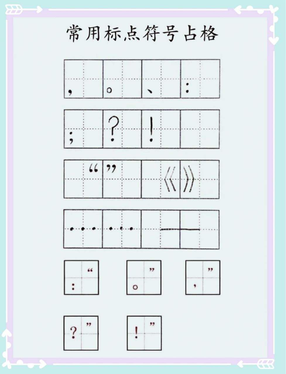 常用的标点符号占格,你写对了吗? 单书名号不单独使用.