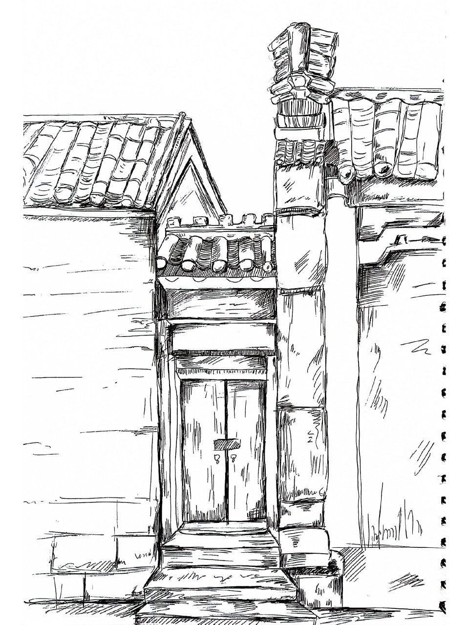 安徽西递速写风景 西递写生,西递像一本书,褪去繁华,尽显古朴与厚重