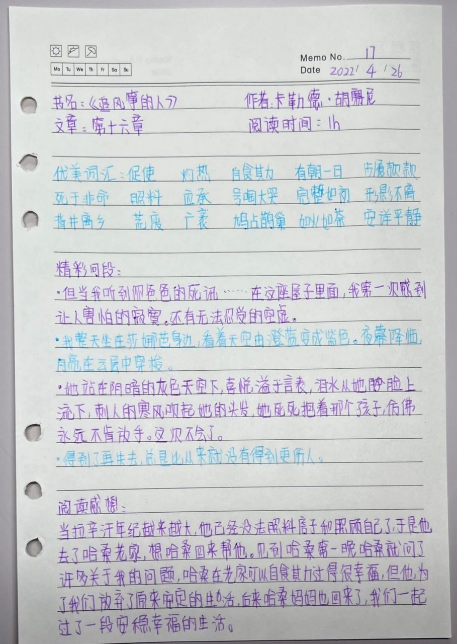 《追风筝的人》 读书笔记集合16～23章合集