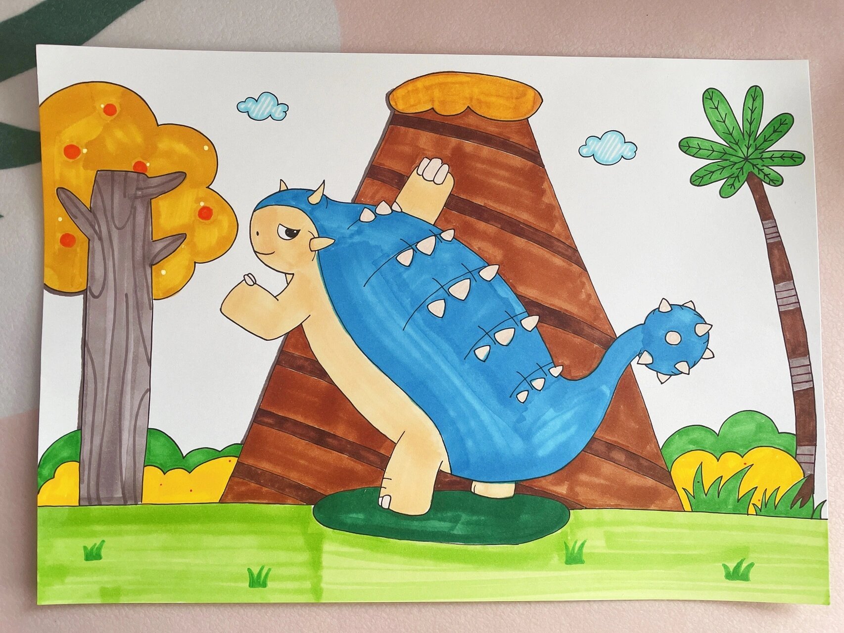 恐龙儿童画系列|甲龙|原创4 - 喜欢是棋逢对手 爱是甘拜下风