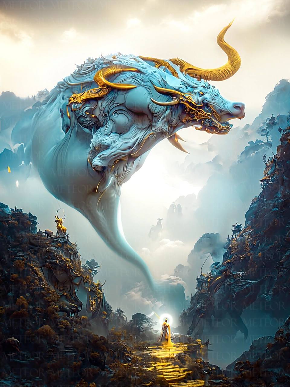 95山海经异兽系列|夔牛|勇敢牛牛95 今天画夔牛族长延枚化身为人