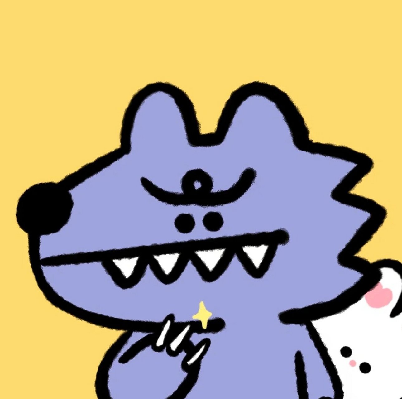 大灰狼小白兔情侣头像