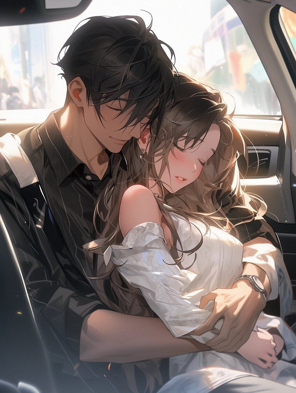 92情侣车内拥抱瞬间93壁纸头像定格幸福 七夕节快乐!