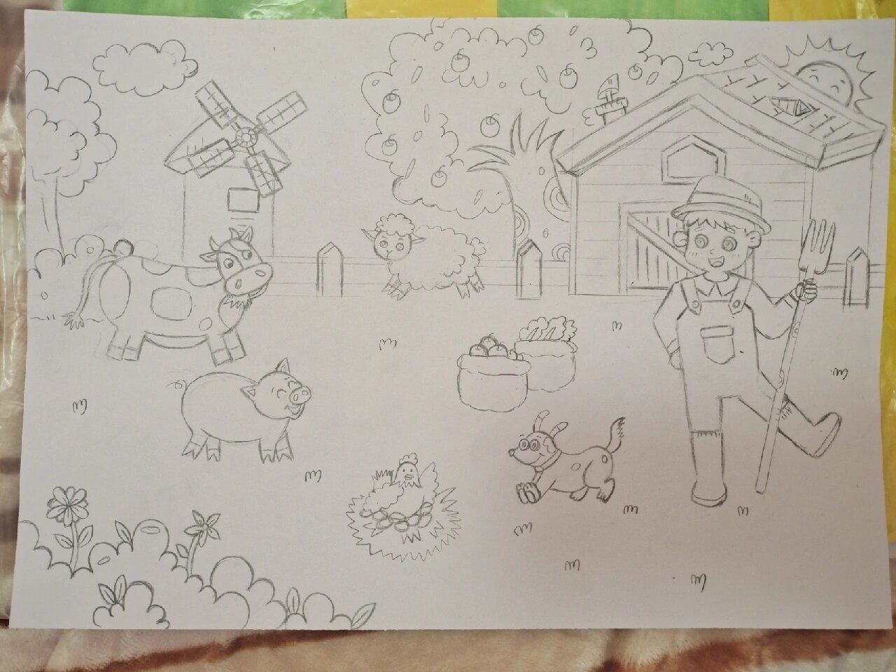 快乐的牧场 主题画