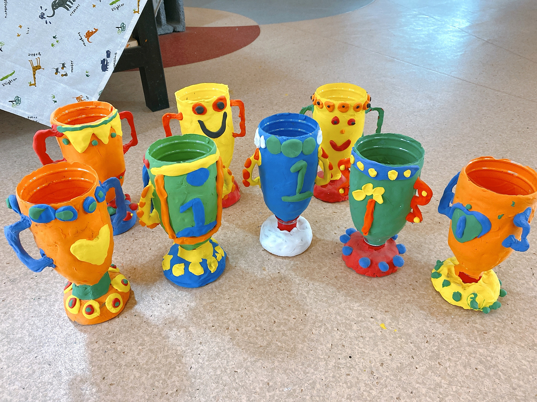 六一运动会|冠军奖杯|超轻粘土 就是用农夫山泉1.