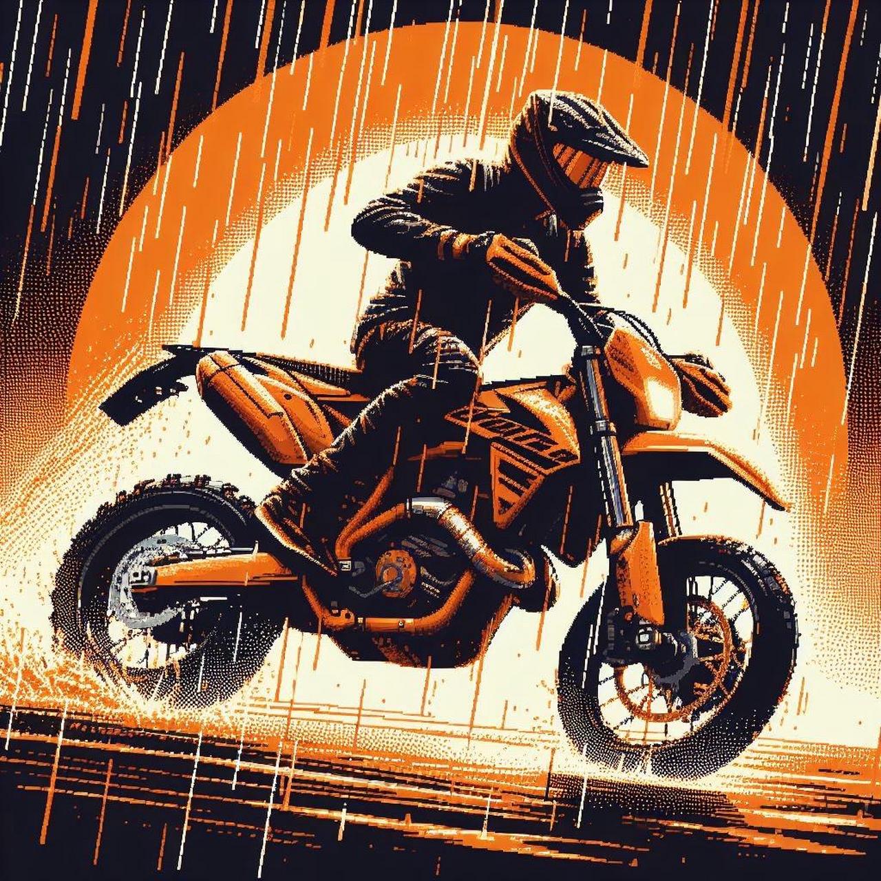 你们的ktm机车头像来啦.ktm 机车 车主头像 像素画