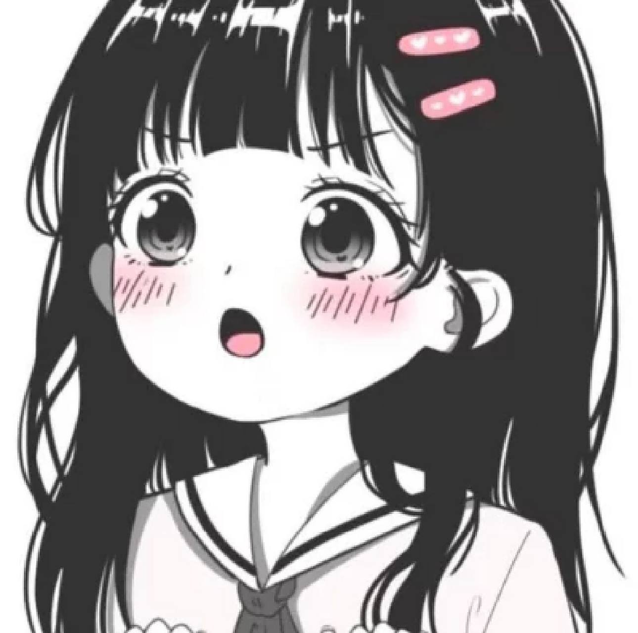黑白系/可爱/动漫/女生头像 好可爱的小姑娘吖