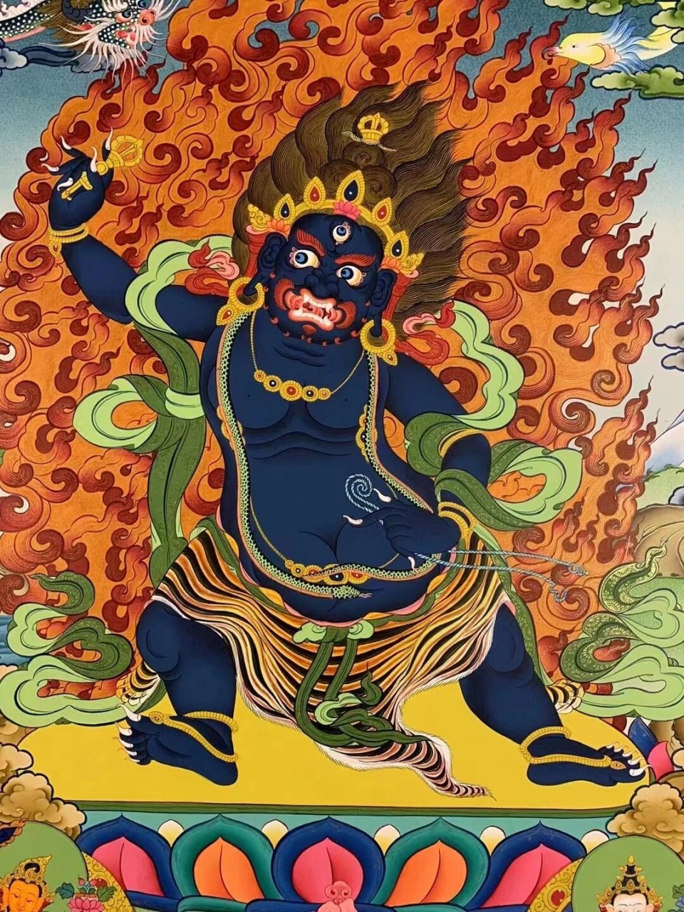 金刚手菩萨    《金刚手菩萨》(三怙主) 尺寸55x75cm,布面手绘纯金彩