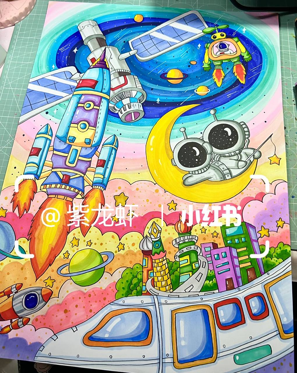 科幻画太空航天绘画