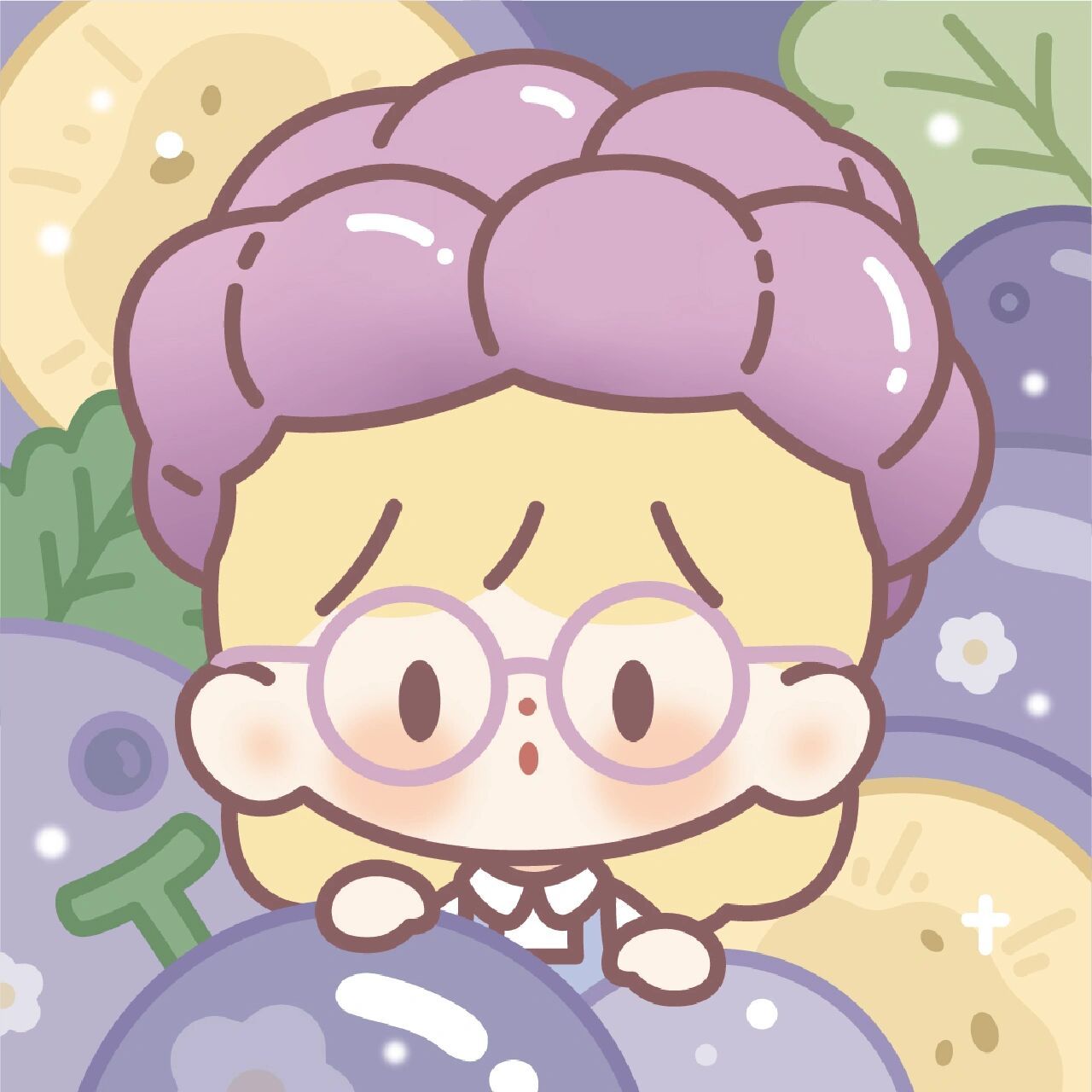 百变头像|好运满上78福奇水果可爱闺蜜头像 「桃你开心」99 每时