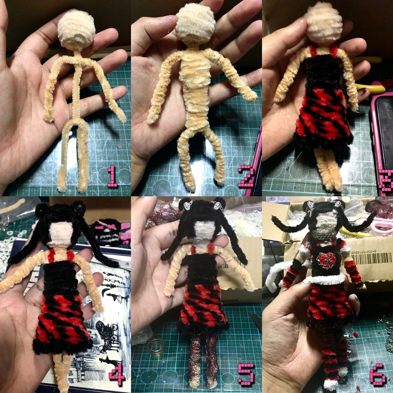 粗糙的扭扭棒小人教程 请忽略我凌乱的背景 【第一步】先做好一个头和