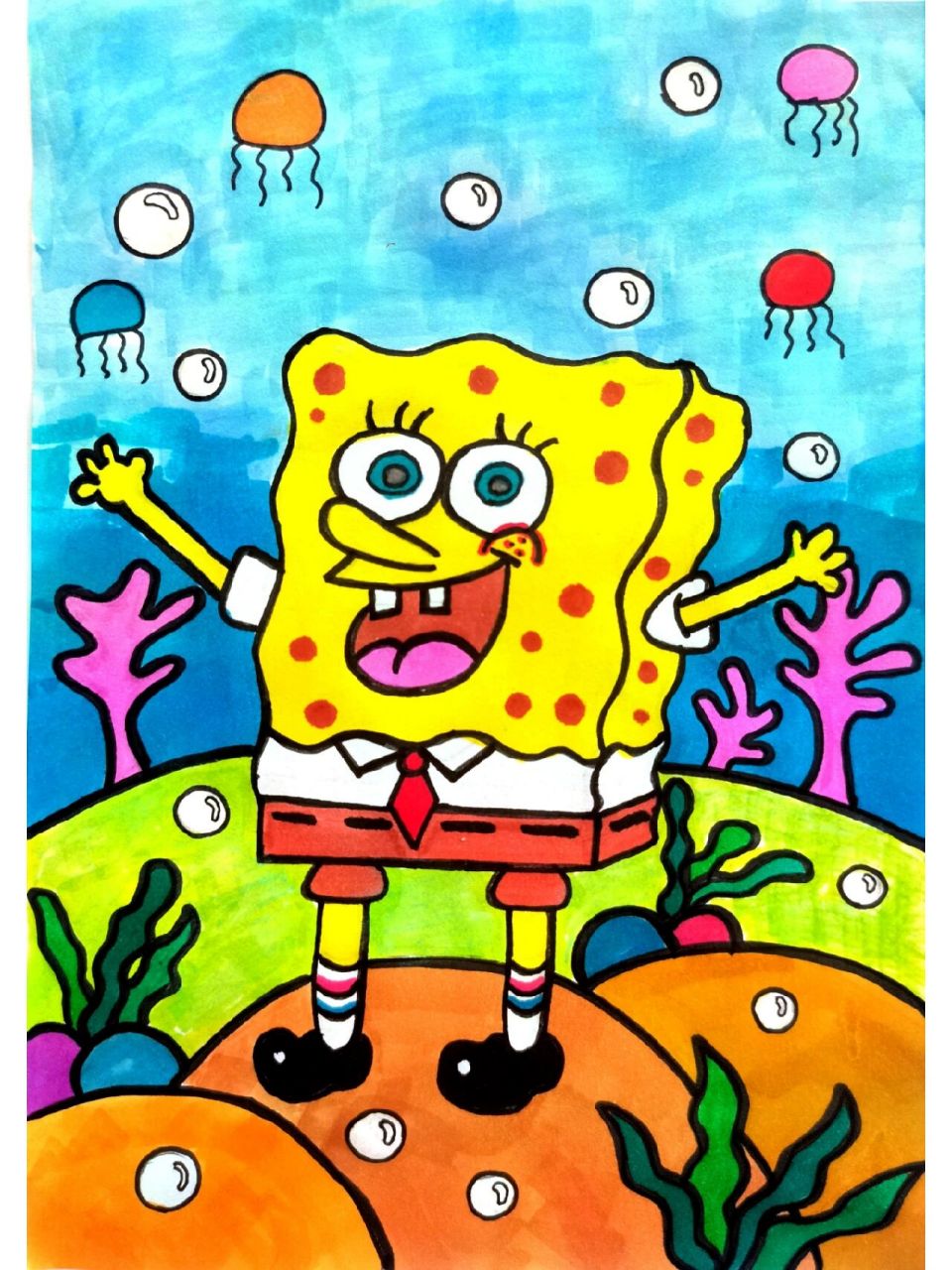 海绵宝宝儿童简笔画 海绵宝宝儿童简笔画,童年回忆来啦～暑假留给宝贝