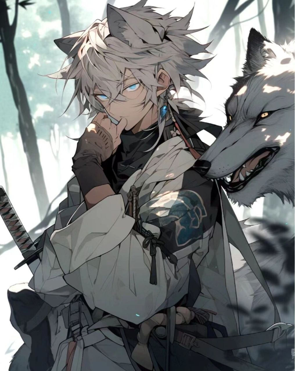 狼的二次元头像!