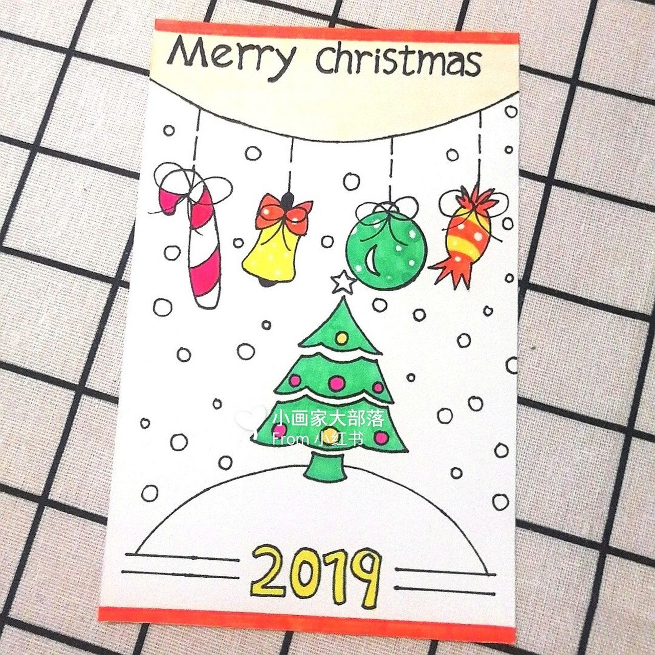 圣诞节礼物贺卡明信片手绘定制 圣诞节简笔画贺卡/圣诞节贺卡/圣诞节
