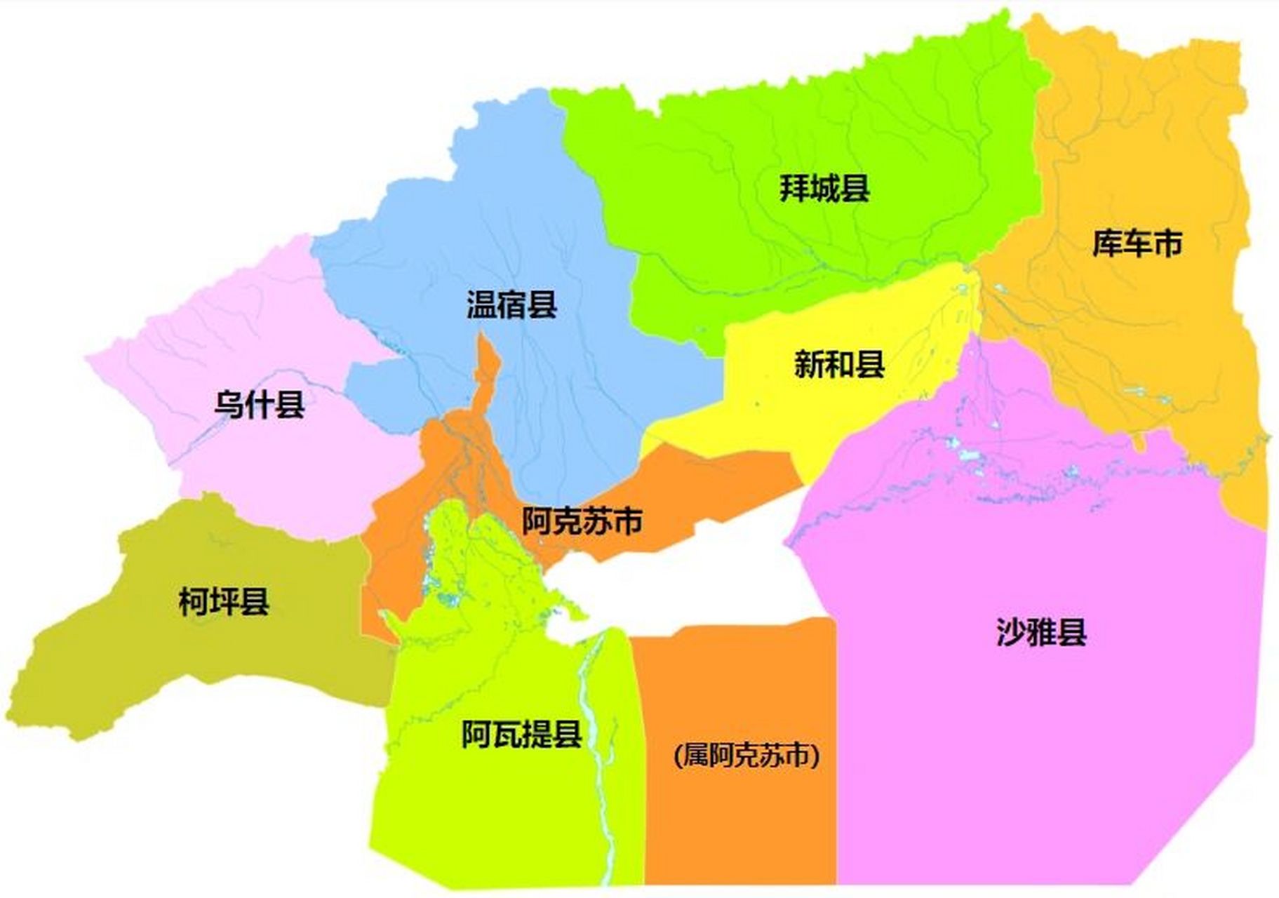阿克苏行政区划 阿克苏地区,新疆维吾尔自治区辖地区,总面积为13