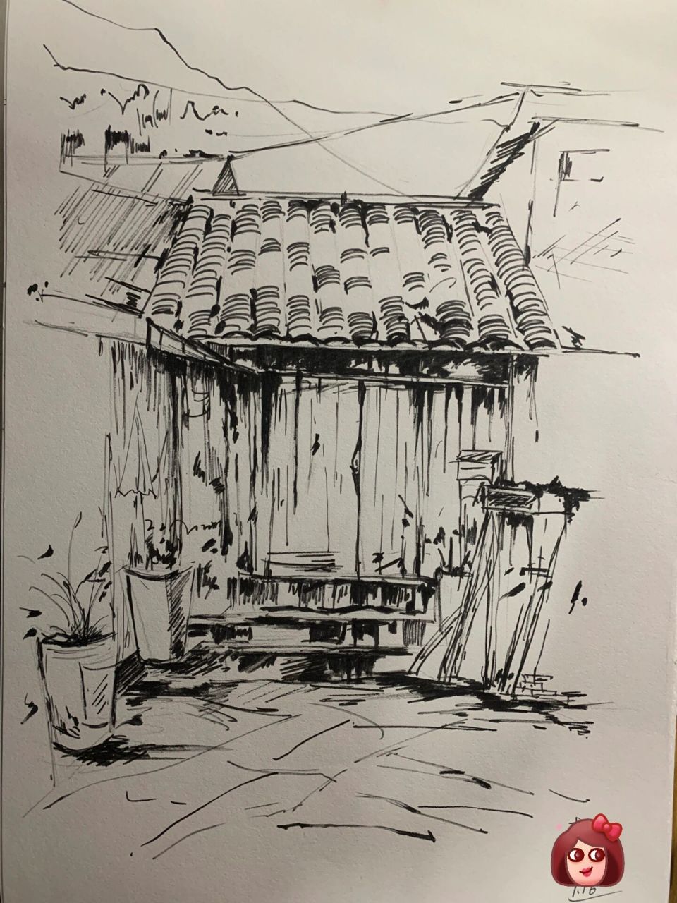 太行山速写写生 临摹(2)房子92篇93