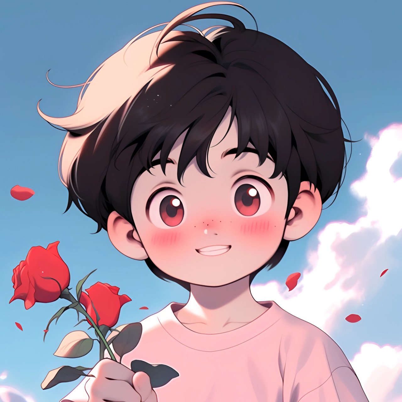 动漫情头/总有人手捧鲜花为你而来 我将玫瑰95藏于身后,时刻期盼与