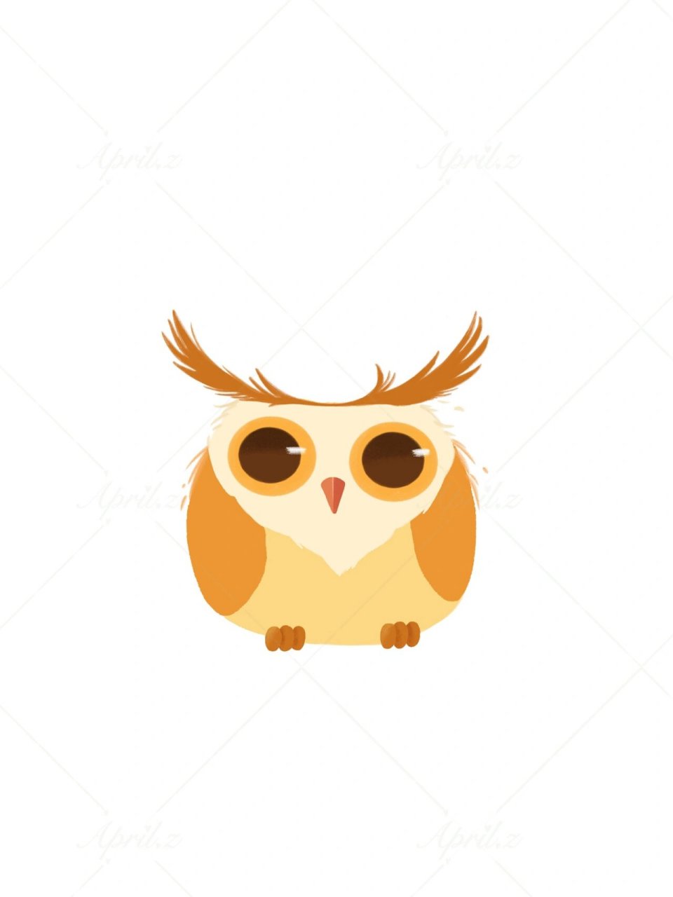 动物插画/原创q萌猫头鹰(附步骤) 先找好猫头鹰的素材,运用几何化的