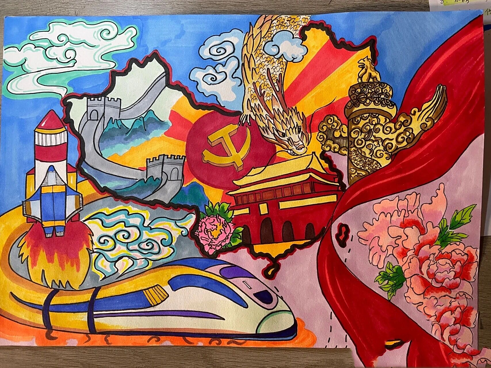 手绘版图地图美丽中国 手绘祖国地图,几张之前画的,可给大家参考