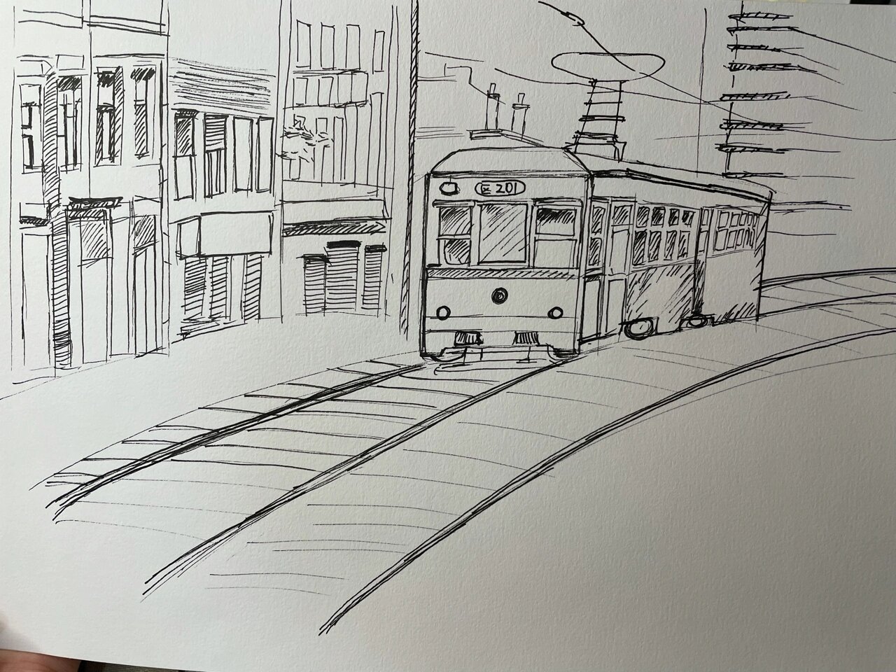 简笔画记录城市 | 大连有轨电车