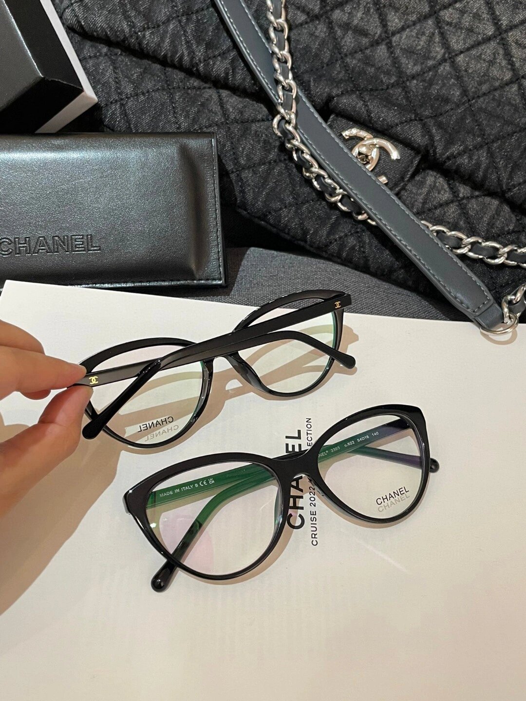 chanel大猫眼黑框眼镜 97 ch3393 热门猫眼黑框眼镜  弹簧腿77