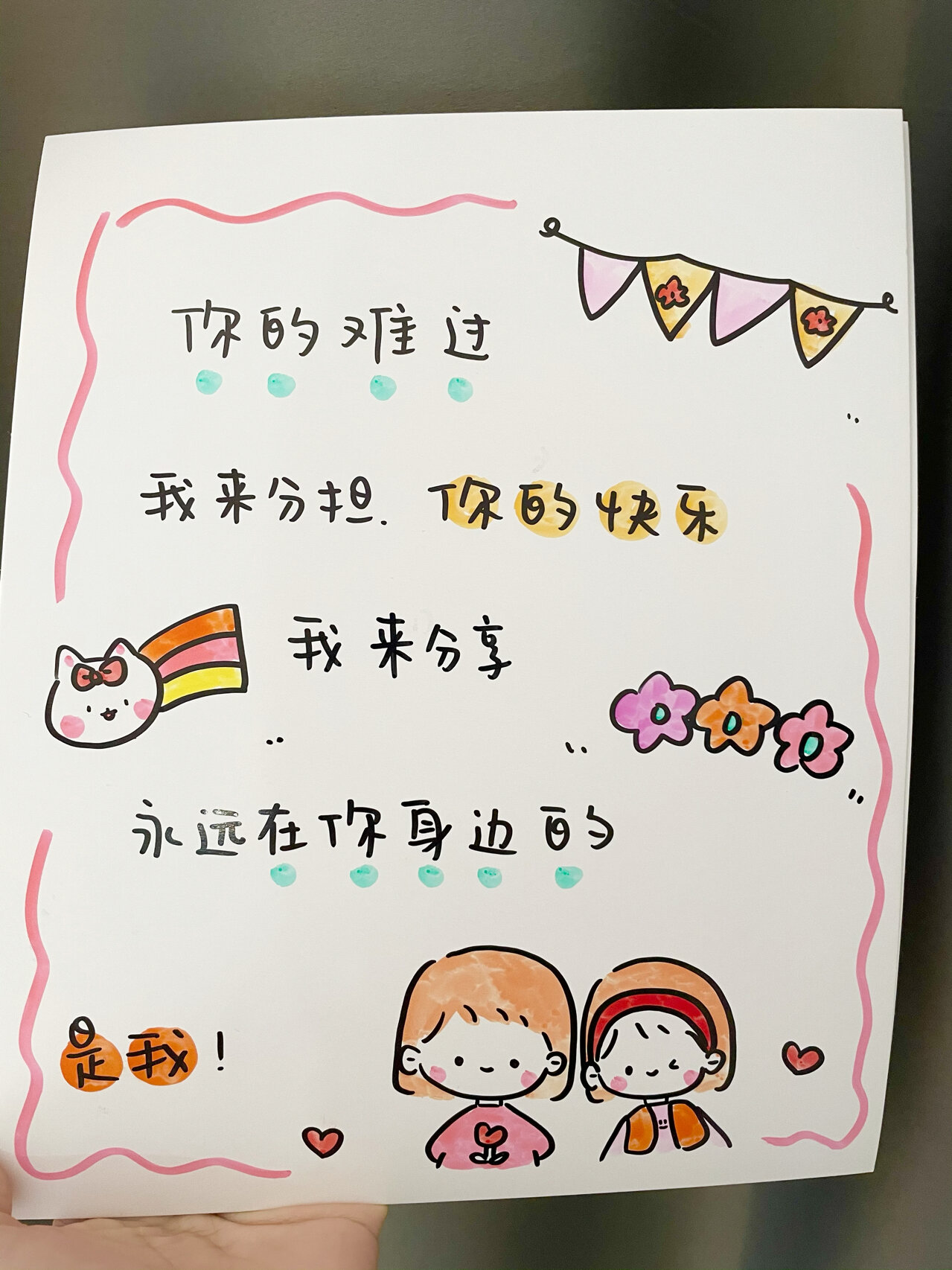 感动哭闺蜜生日礼物手绘手写贺卡