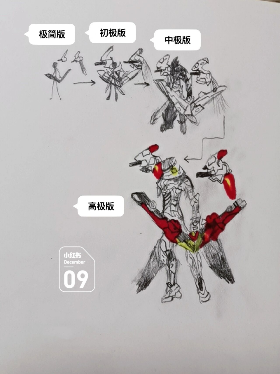 火柴人机甲绘画(后羿)