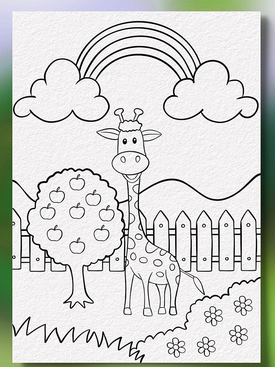 儿童画长颈鹿 儿童简笔画可爱的长颈鹿