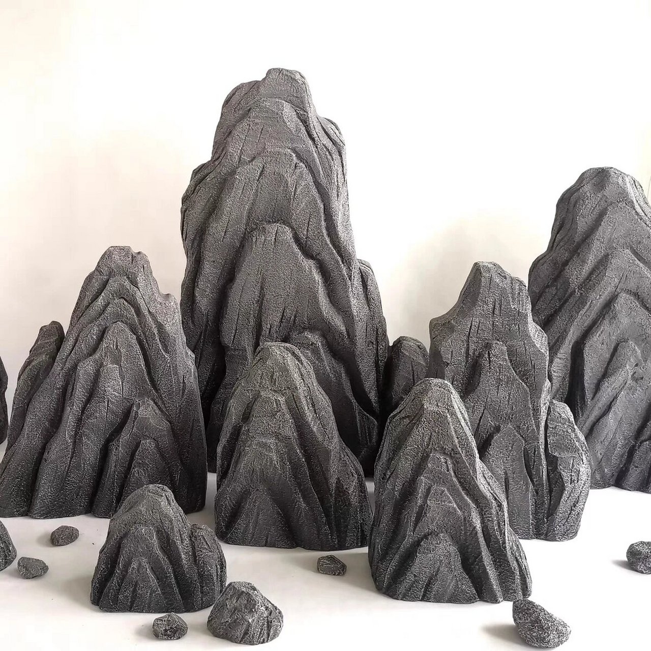 定制泡沫石头道具假山雕塑影视表演仿真假石 定制泡沫石头道具假山