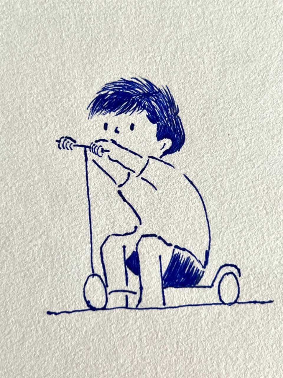 简笔画|小男孩骑车00 可爱治愈 超级简单～ 临摹原图junheesung_nuj