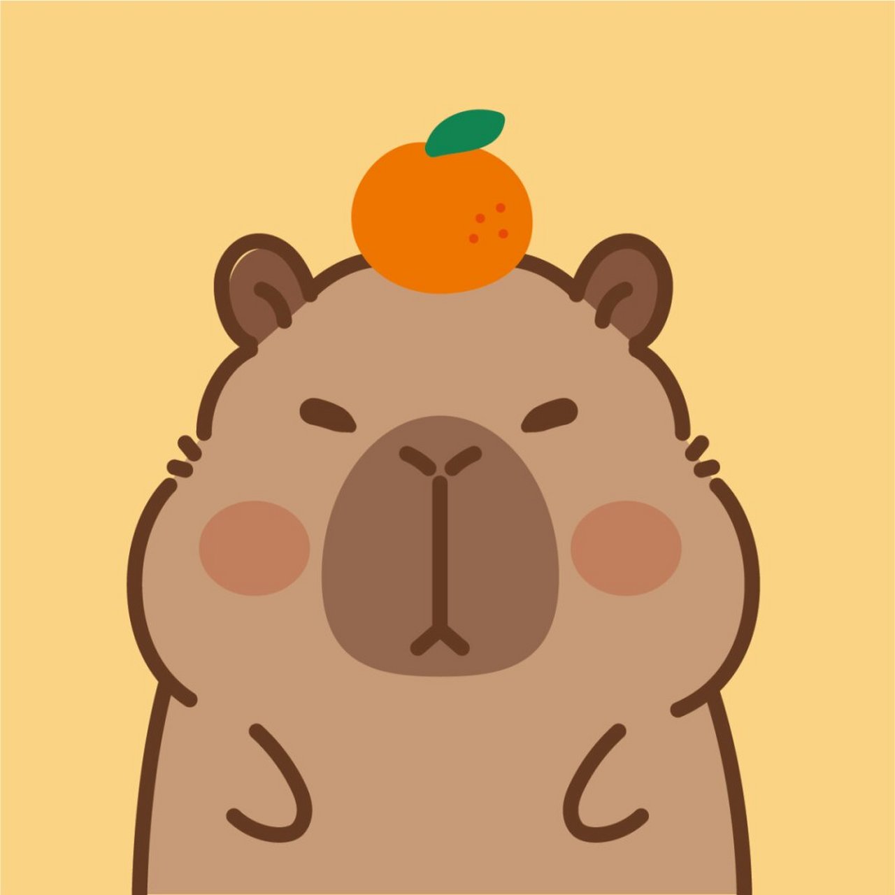 原创|卡皮巴拉水豚鼠ip,卡通形象插画表情包,治愈系ip,元气满满,活泼