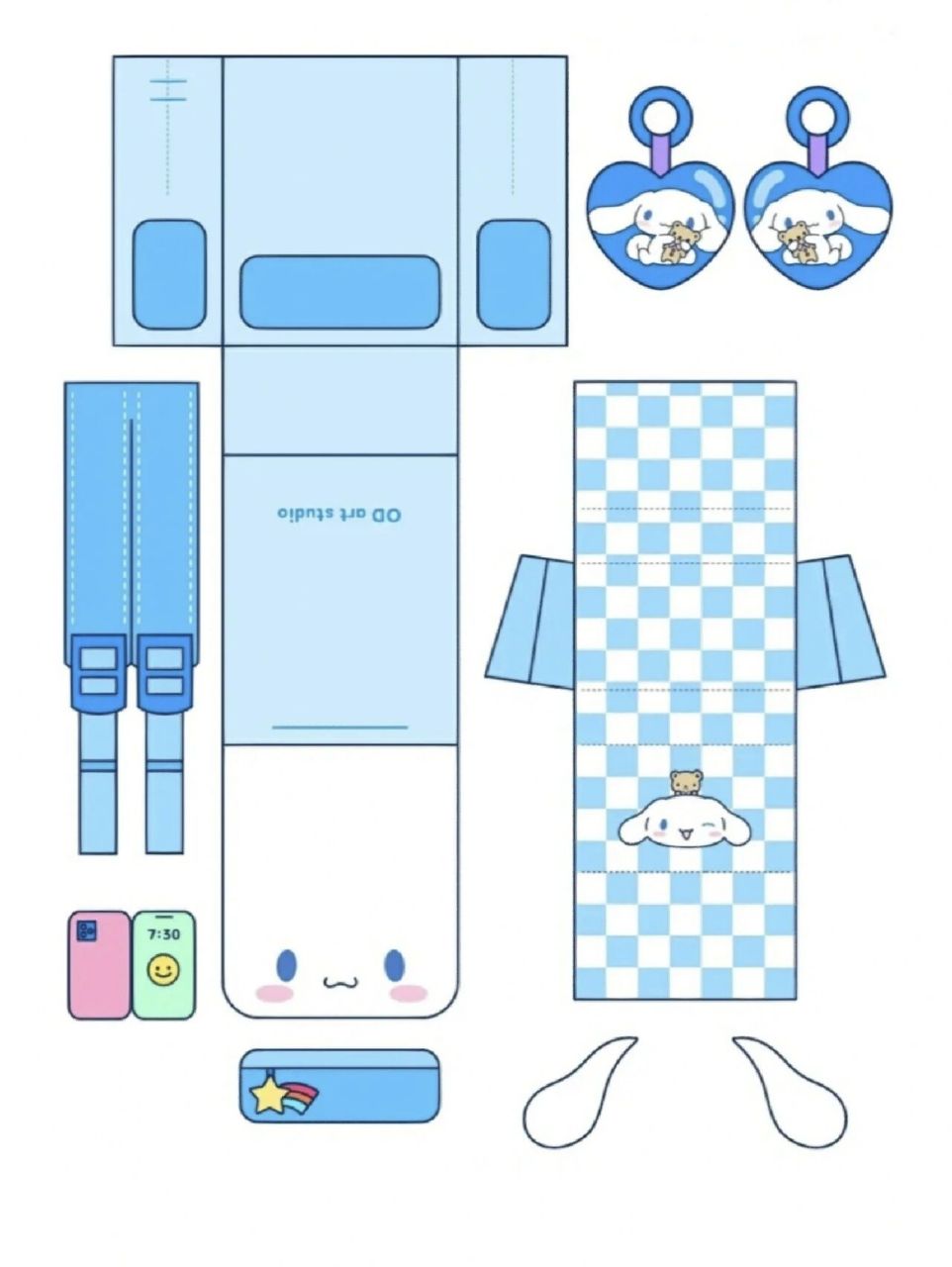 93三丽鸥小书包素材93可以打印也可以自己画哦