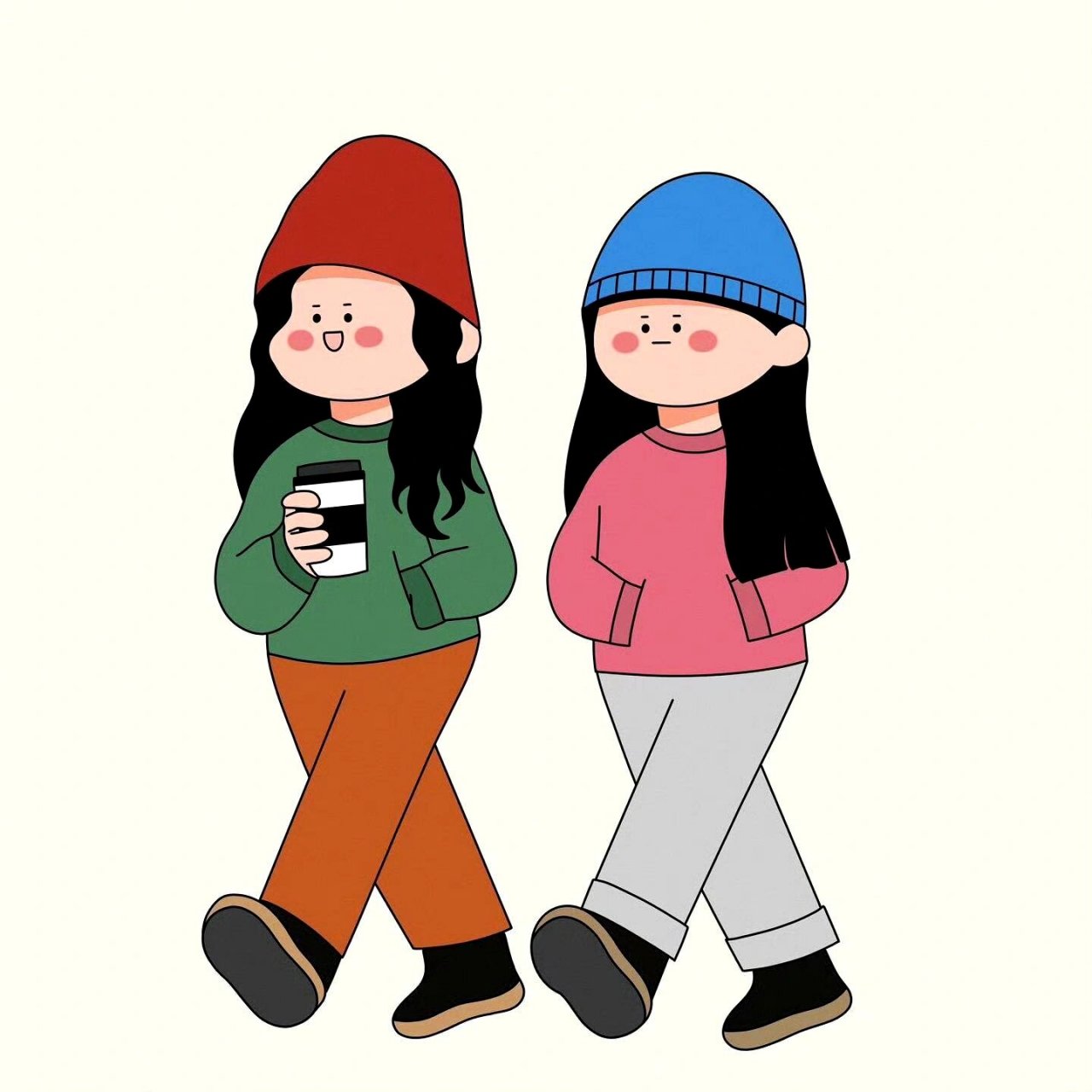 可爱的小卡通人物绘画
