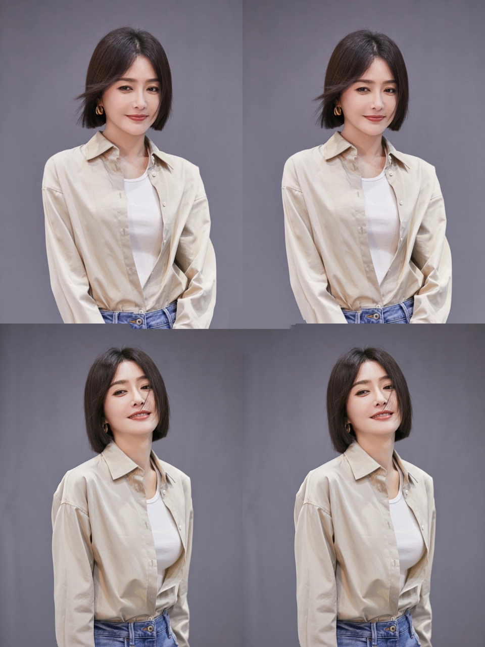 女神秦岚剪一刀切短发后,更加迷人 秦岚最近在节目中的一款短发造型