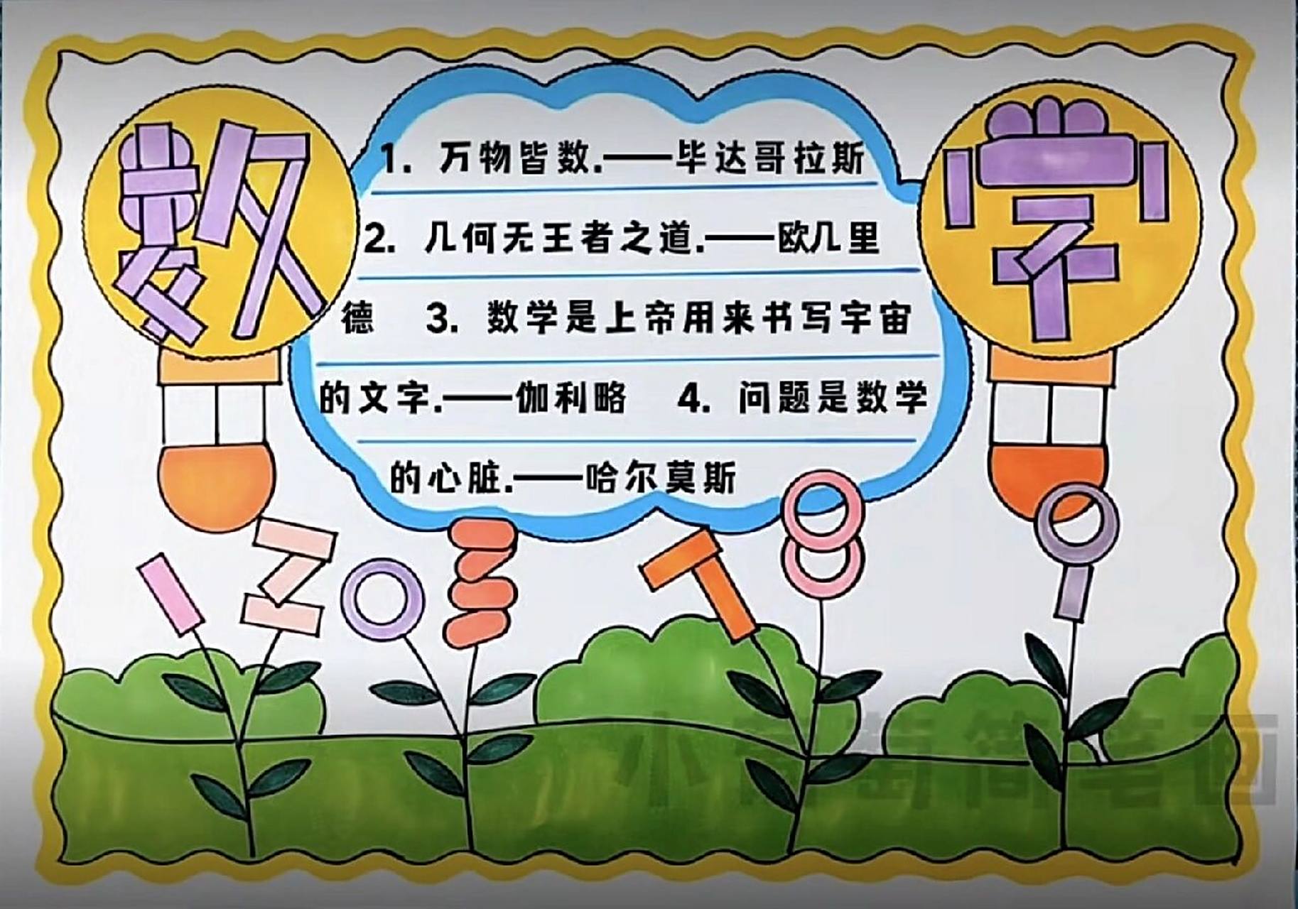 数学手抄报/数学小报/我爱数学手抄报  趣味数学手抄报,简单好看配