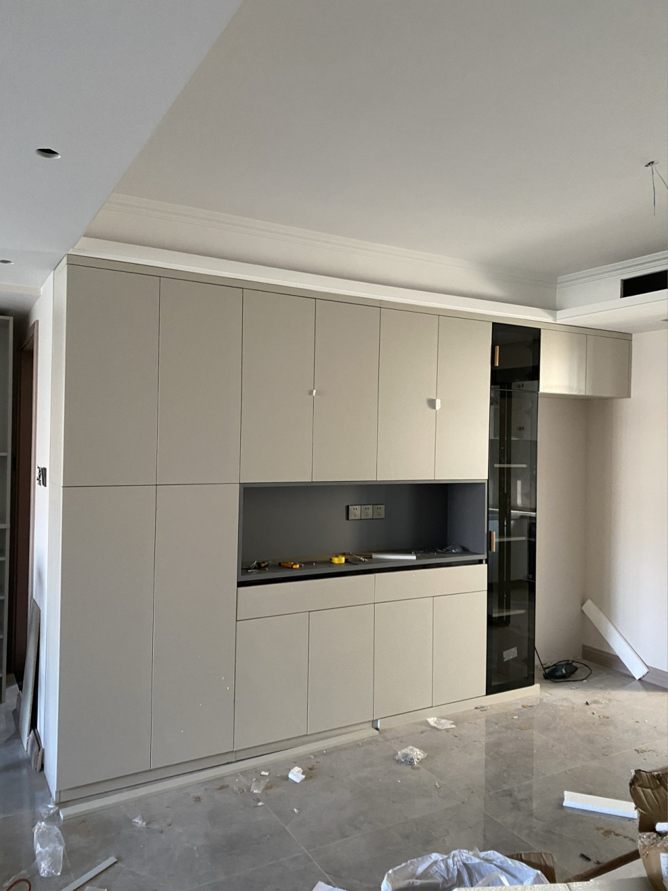 最稀饭的餐边柜 橱门选的欧派子午灰,yyds 	 尺寸已更新,大家参考吧