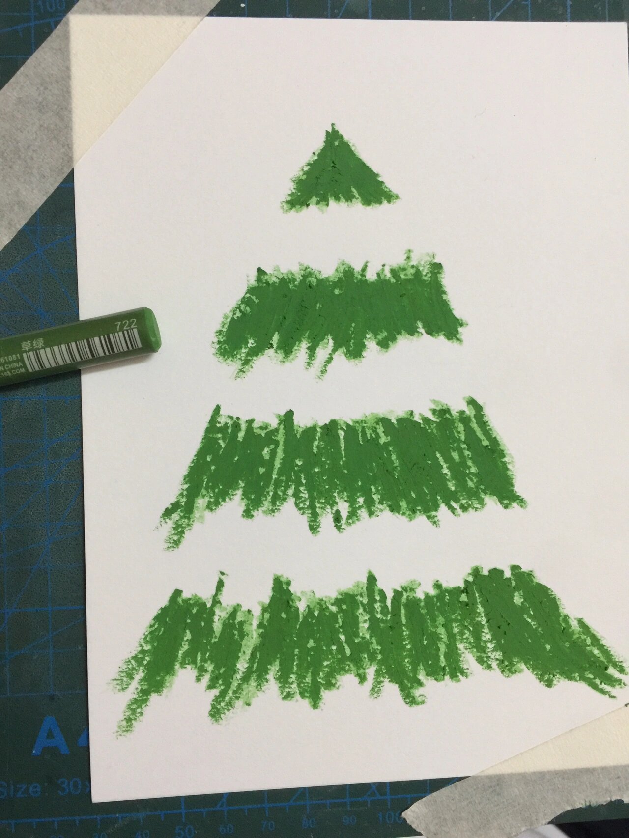 油画棒画 圣诞树