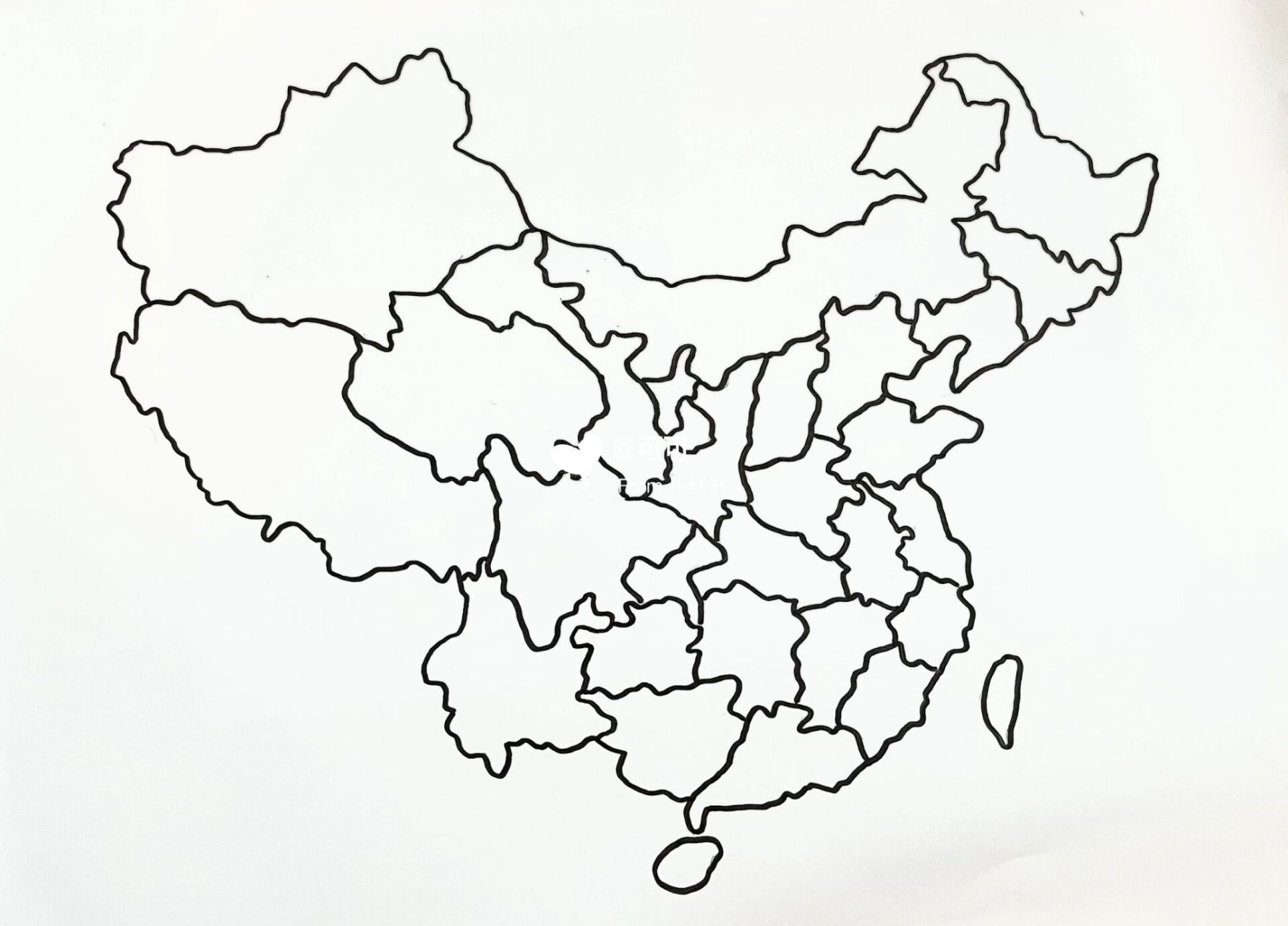 手绘中国地图 挑战一个下午手绘中国地图 图一画完发现北京和天津忘记