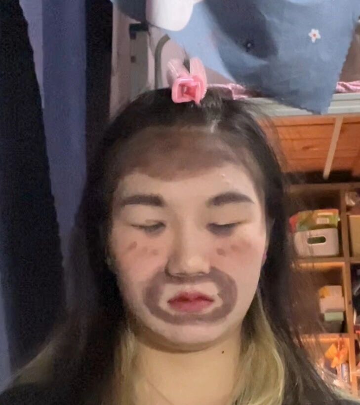 搞笑女# #化妆前后# #美妆博主# #方圆脸# #p图前后# #搞笑表情包